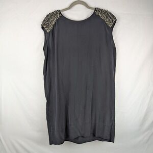 Club Monaco Silk Shirt Dress Sleeveless Studded Beaded Maximalist Party Tank 12